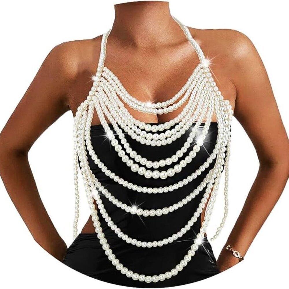 Pearl Body Chain Women Jewelry Adjustable Chic Festival Party Wear